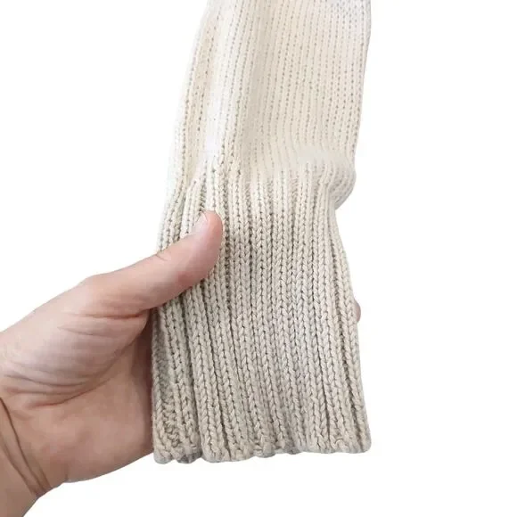 Wooden Ships Shaker Knit Sweater Womens Size XS/S Beige Crewneck Cozy Cotton Bld - Picture 5 of 11